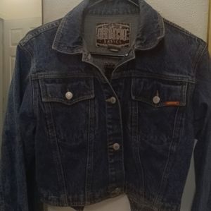1980s vintage Jordache bowed and zipper detailed denim jacket